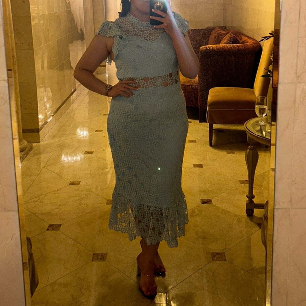 Women’s Midi Lace Turquoise Dress